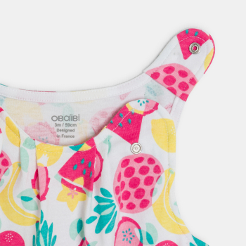 أفرول قصير متعدد الألوان للطفلة الرضيعة، عليه رسومات فاكهة